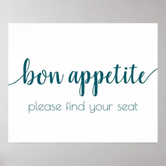 Simple Bon Appetit | Aquamarines Aqua Any Event Si Poster (Vorne)