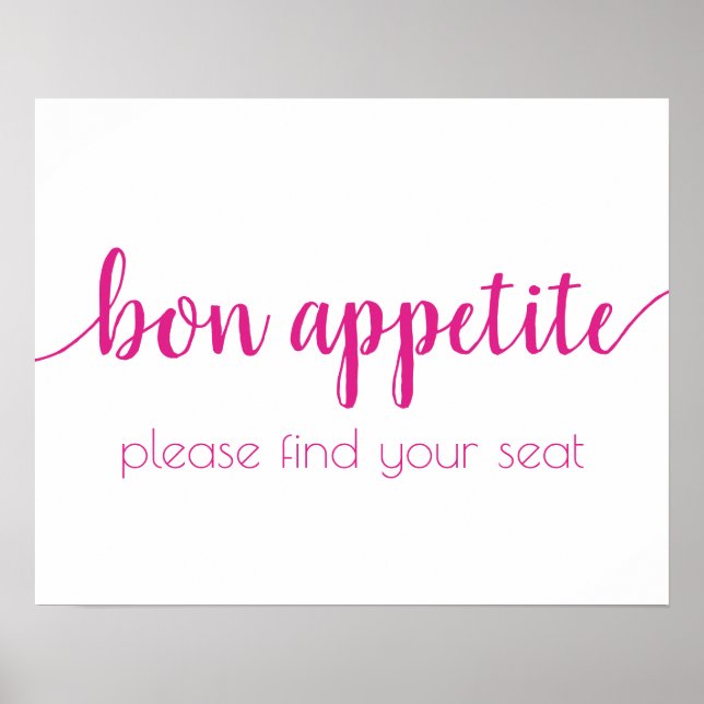 Simple Bon Appetit | Jedes Ereignis wird in Pink a Poster (Vorne)
