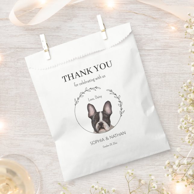 Simple Boston Terrier Wedding Vielen Dank für Ihre Geschenktütchen (Ausgeschnitten)