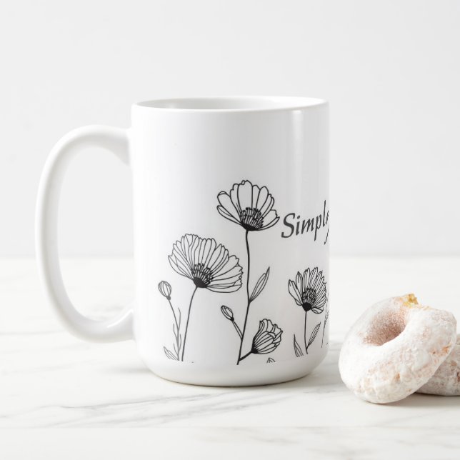 Simple Botanical Mom Neutral Gift Kaffeetasse (Mit Donut)