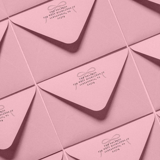 Simple Bow and Antique Serif Address Permastempel (Von Creator hochgeladen)
