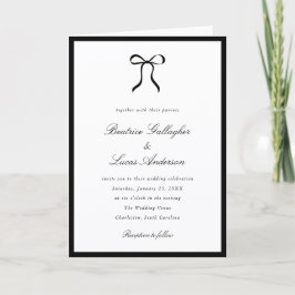 Simple Bow Classic Wedding Einladung