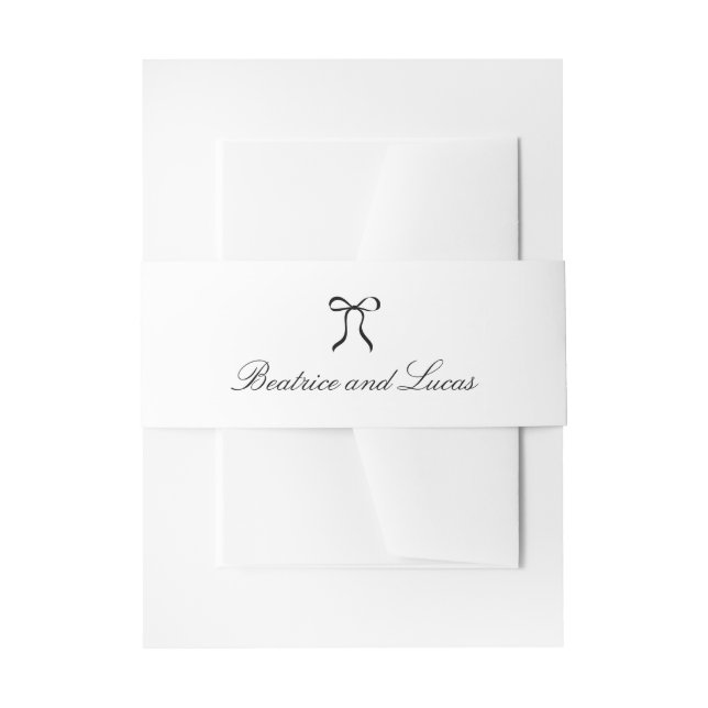 Simple Bow Classic Wedding Einladungsbanderole (Vorderseite Beispiel)