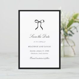 Simple Bow Classic Wedding Save The Date