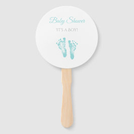 Simple Boy Baby Shower Wertvoll Blue Footprints Fächer