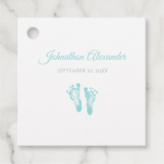 Simple Boy Birth Memento Wertvoll Blue Footprints Geschenkanhänger
