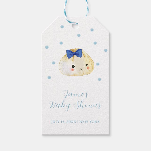 Simple Boy Little Dumpling Baby Dusche Geschenkanhänger (Vorderseite)