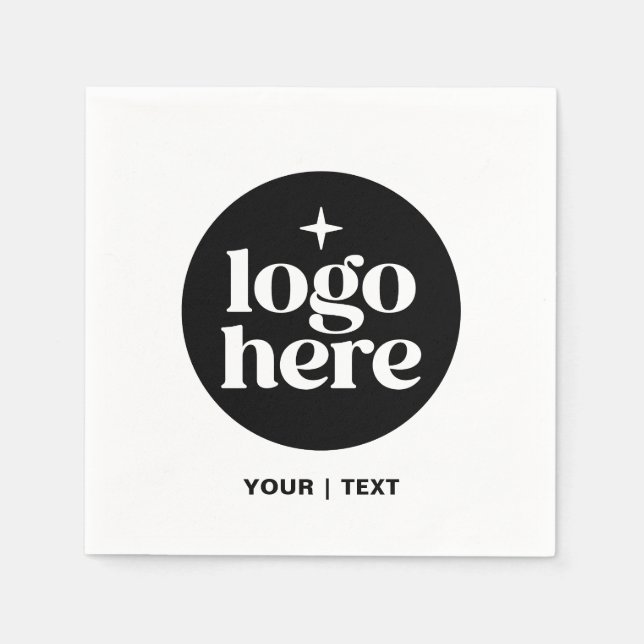 Simple Branded Custom Text & Logo Serviette (Vorderseite)