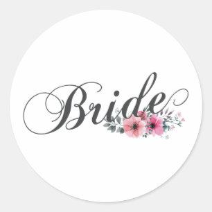 Simple Bride Floral Calligraphy   Aufkleber