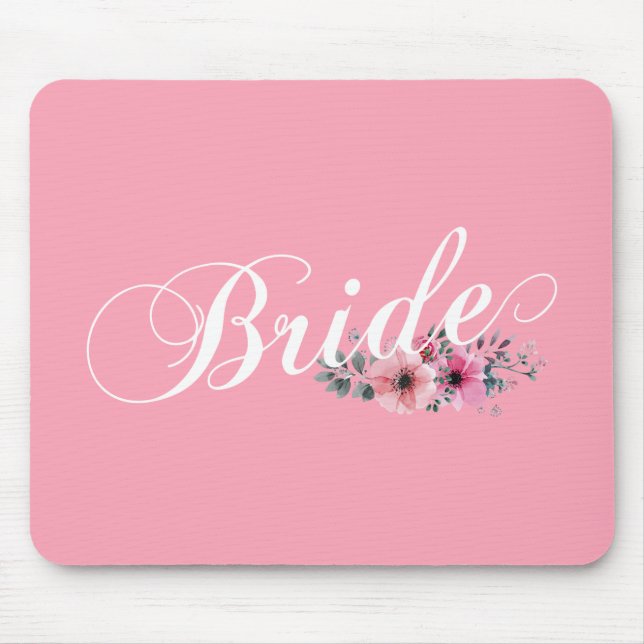 Simple Bride Floral Calligraphy | Mousepad (Vorne)