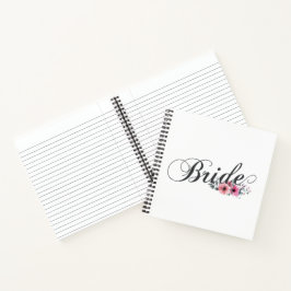Simple Bride Floral Calligraphy | Notebook Notizbuch