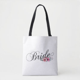 Simple Bride Floral Calligraphy | Tragetasche