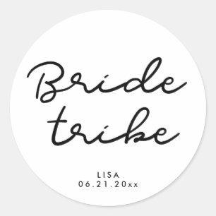 Simple Bride Tribe Runder Aufkleber