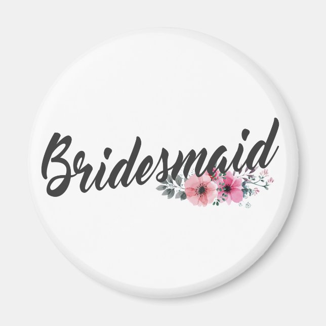 Simple Bridesmaid Wedding Calligraphy | Magnet (Vorne)