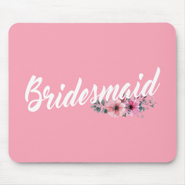 Simple Bridesmaid Wedding Calligraphy | Mousepad (Vorne)