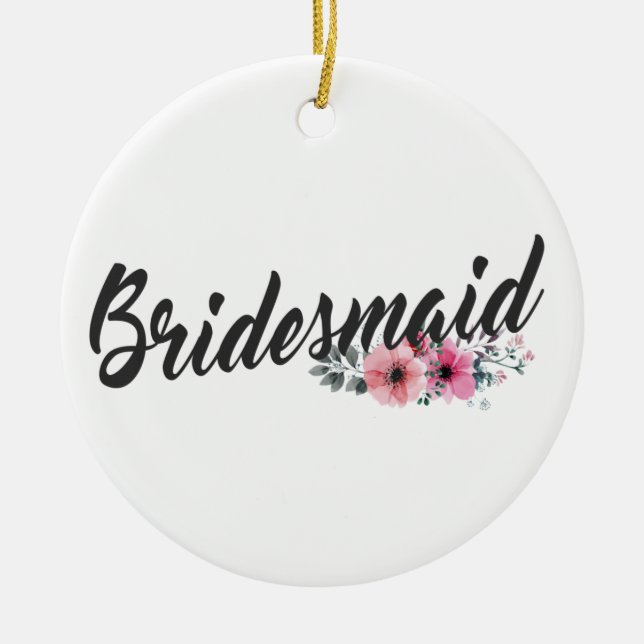 Simple Bridesmaid Wedding Calligraphy | Ornament (Vorne)