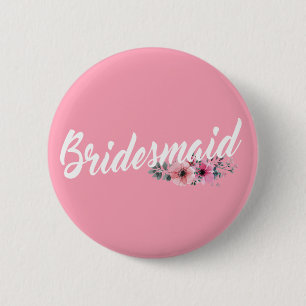 Simple Bridesmaid Wedding Calligraphy Schaltfläc Button