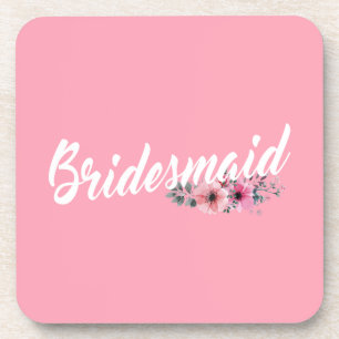 Simple Bridesmaid Wedding Calligraphy   UNTERSETZE Getränkeuntersetzer