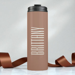 Simple Brown Bridesmaid Individuelle Name Minimali Thermosbecher