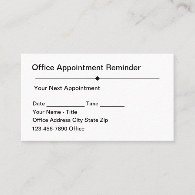 Simple Budget And Bulk Office Appointment Cards Terminkarte (Vorderseite)