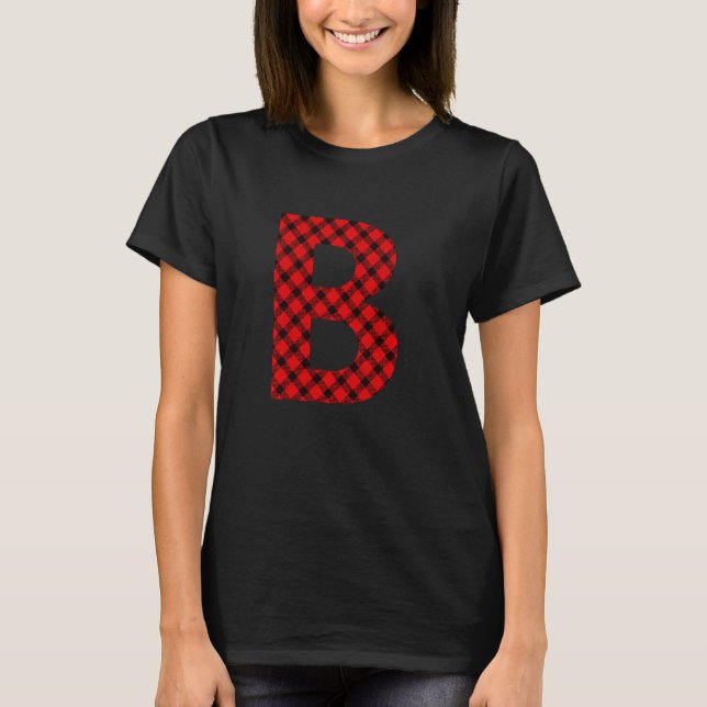 Simple Buffalo Karierte Hauptstadt Letter B Buffal T-Shirt (Vorderseite)