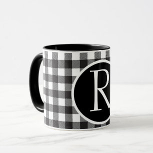 SImple Büffel karierte Monogramm-Tasse Tasse