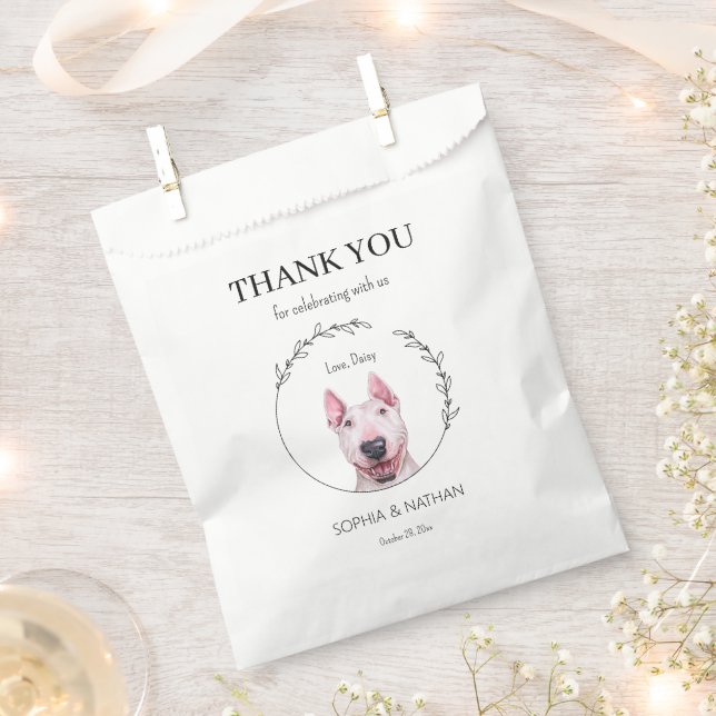 Simple Bull Terrie Dog Wedding Vielen Dank für Ihr Geschenktütchen (Ausgeschnitten)