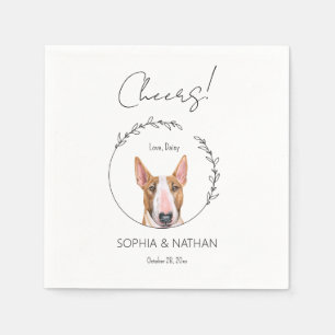 Simple Bull Terrier Dog Wedding Cocktail Serviette