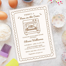 Simple Bun in the Oven Baby Shower Invitation Einladung