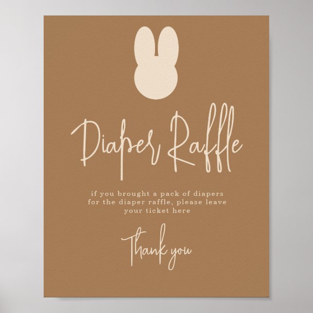 Simple Bunny Diaper Raffle-Spiel Poster (Vorne)