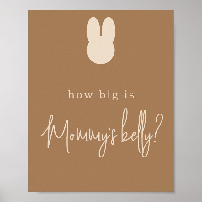 Simple Bunny Wie groß ist Mommys Bauch Poster (Vorne)