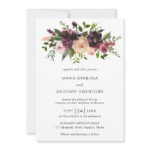 Simple Burgundy Fall Floral Elegante Hochzeit