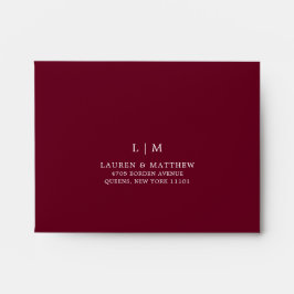 Simple Burgundy Monogram Elegant UAWG Wedding