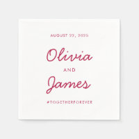 Simple Burgundy Red Marsala Script Wedding Hashtag