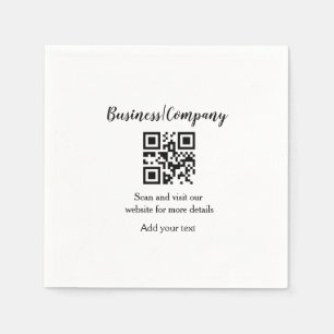 Simple business company website barcode QR add nam Serviette
