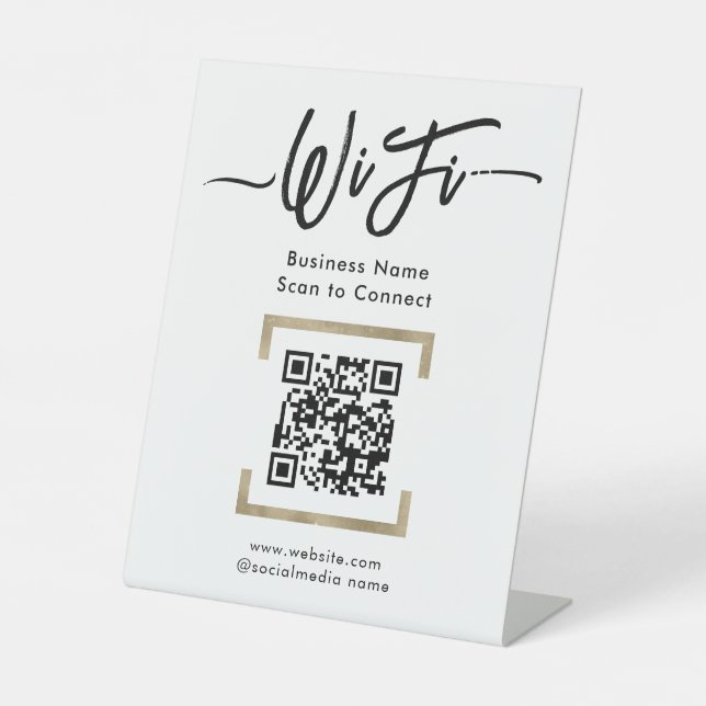 Simple Business Guest Wifi Pedestal Sign Sockelschild (Vorderseite)