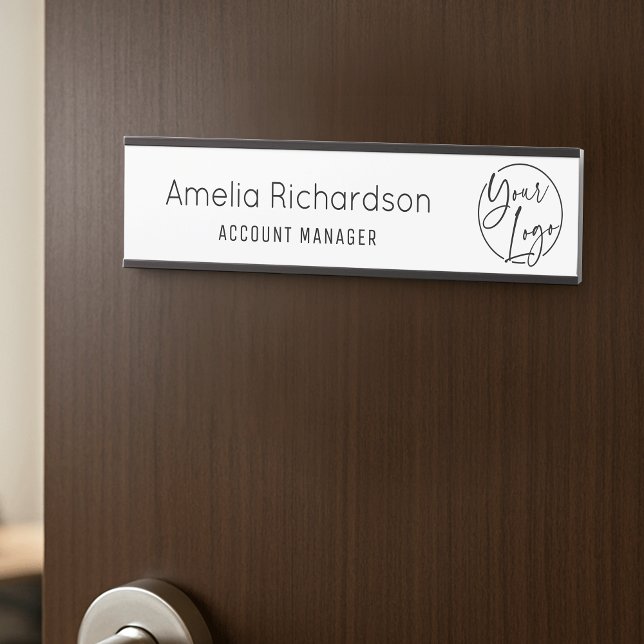 Simple Business Logo Employee Name Job Title Türschild (Von Creator hochgeladen)