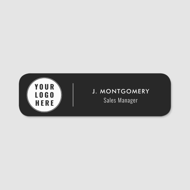 Simple Business Logo Office Employees Custom Namensschild (Vorderseite)