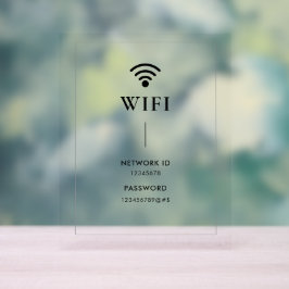Simple Business Wifi Password and Network Acrylschild