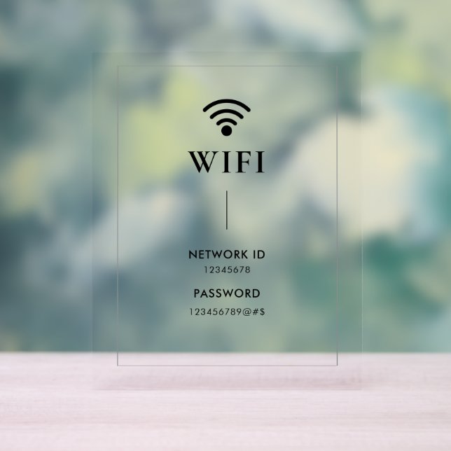 Simple Business  Wifi Password and Network  Acrylschild (Neutral)