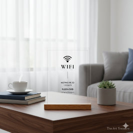 Simple Business Wifi Password and Network Acrylschild
