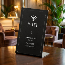 Simple Business  Wifi Password and Network  Sockelschild
