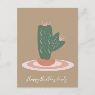 SImple Cactus Spikey Illustration Postcard Postkarte