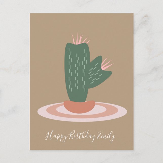 SImple Cactus Spikey Illustration Postcard Postkarte (Vorderseite)