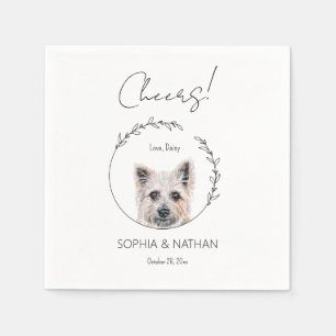 Simple Cairn Terrier Dog Wedding Cocktail Napkins Serviette