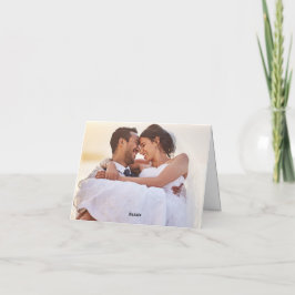 Simple Calligraphy|Gold Foto Wedding Vielen Dank Dankeskarte