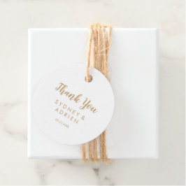 Simple Calligraphy|Gold Wedding Vielen Dank Geschenkanhänger