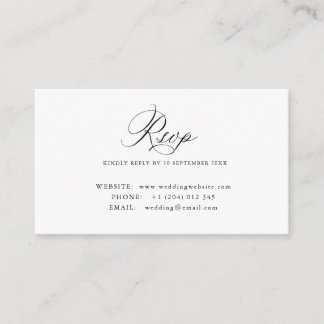 Simple calligraphy QR code RSVP card Begleitkarte