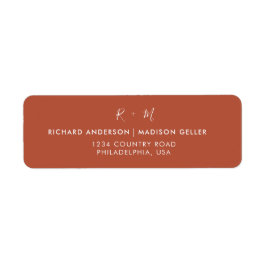 Simple Calligraphy Terracotta Wedding Address