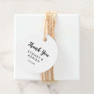 Simple Calligraphy Wedding Danke Geschenkanhänger